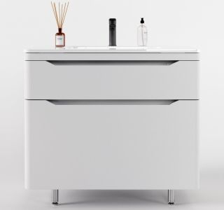 Тумба под раковину Style Line Марелла 90 Люкс Plus СС-00002416 белый матовый